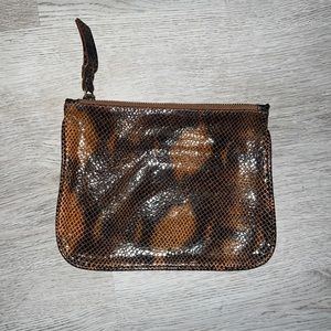 Cynthia Vincent snake print clutch